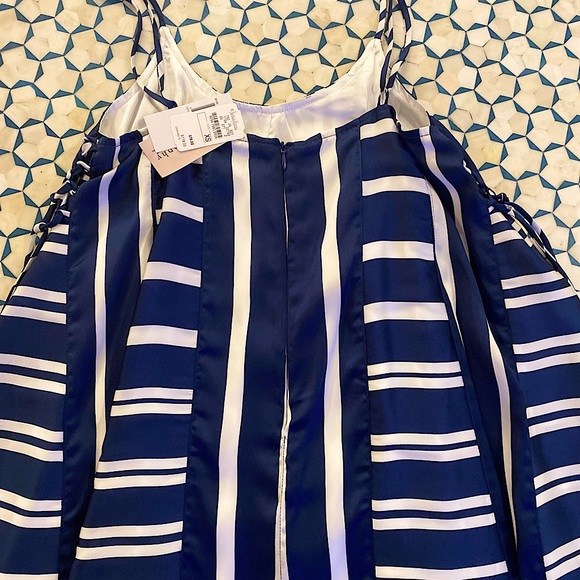 Philosophy Blue and White Striped Romper Tie Up Sides size XS NWT - Picture 5 of 7